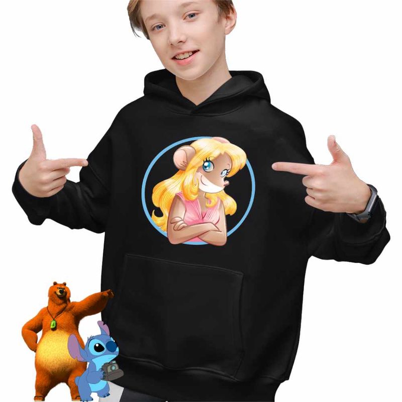 Fashion, accesorii si bijuterii - Copii - Imbracaminte copii - Pulovere si hanorace copii - Hanorac Copii Baieti Colette Geronimo Stilton, negru, marime M Copii - Infinity.ro