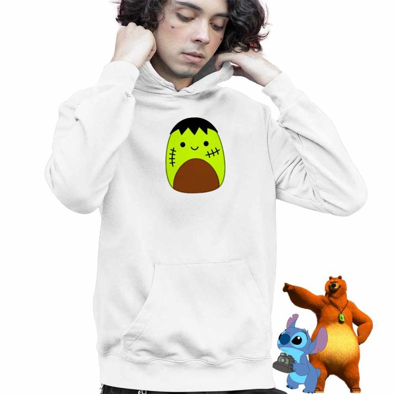 Fashion, accesorii si bijuterii - Copii - Imbracaminte copii - Pulovere si hanorace copii - Hanorac Copii Baieti Squishmallows Frankenstein, alb, marime XS Copii - Infinity.ro
