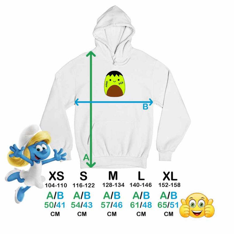 Fashion, accesorii si bijuterii - Copii - Imbracaminte copii - Pulovere si hanorace copii - Hanorac Copii Baieti Squishmallows Frankenstein, alb, marime XS Copii - Infinity.ro