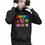 Fashion, accesorii si bijuterii - Copii - Imbracaminte copii - Pulovere si hanorace copii - Hanorac Copii Baieti Sprunki Horror Beats, negru, marime XS Copii - Infinity.ro