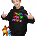 Fashion, accesorii si bijuterii - Copii - Imbracaminte copii - Pulovere si hanorace copii - Hanorac Copii Baieti Sprunki Horror Beats, negru, marime XS Copii - Infinity.ro