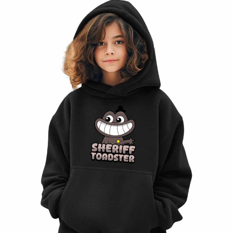 Fashion, accesorii si bijuterii - Copii - Imbracaminte copii - Pulovere si hanorace copii - Hanorac Copii Fete Banban Sheriff Toadster Gradinita, negru, marime XL Copii - Infinity.ro