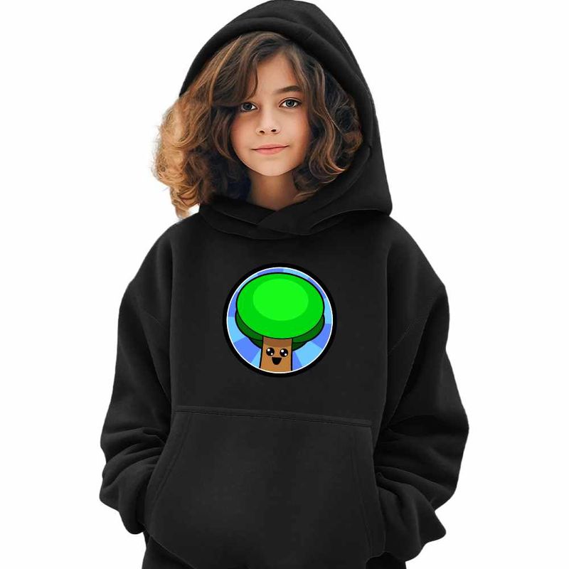 Fashion, accesorii si bijuterii - Copii - Imbracaminte copii - Pulovere si hanorace copii - Hanorac Copii Fete Sprunki Tree Music Game, negru, marime S Copii - Infinity.ro