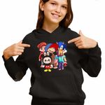 Fashion, accesorii si bijuterii - Copii - Imbracaminte copii - Pulovere si hanorace copii - Hanorac Copii Fete Maimuta George Roblox Labubu Sonic, negru, marime XS Copii - Infinity.ro