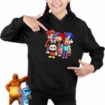 Fashion, accesorii si bijuterii - Copii - Imbracaminte copii - Pulovere si hanorace copii - Hanorac Copii Fete Maimuta George Roblox Labubu Sonic, negru, marime XS Copii - Infinity.ro
