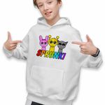 Fashion, accesorii si bijuterii - Copii - Imbracaminte copii - Pulovere si hanorace copii - Hanorac Copii Baieti Sprunki Music Game, alb, marime XL Copii - Infinity.ro