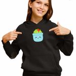 Fashion, accesorii si bijuterii - Copii - Imbracaminte copii - Pulovere si hanorace copii - Hanorac Copii Fete Squishmallows Cactus Ghiveci, negru, marime S Copii - Infinity.ro