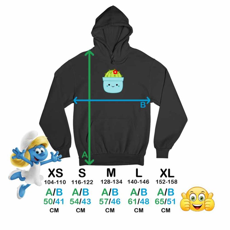 Fashion, accesorii si bijuterii - Copii - Imbracaminte copii - Pulovere si hanorace copii - Hanorac Copii Fete Squishmallows Cactus Ghiveci, negru, marime S Copii - Infinity.ro