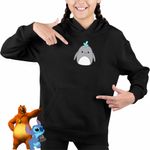 Fashion, accesorii si bijuterii - Copii - Imbracaminte copii - Pulovere si hanorace copii - Hanorac Copii Fete Squishmallows Balena Squis, negru, marime L Copii - Infinity.ro