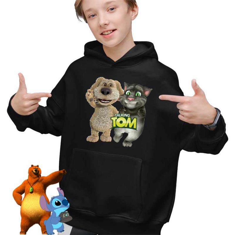 Fashion, accesorii si bijuterii - Copii - Imbracaminte copii - Pulovere si hanorace copii - Hanorac Copii Baieti Ben Talking Tom Best Friends, negru, marime XL Copii - Infinity.ro