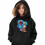 Fashion, accesorii si bijuterii - Copii - Imbracaminte copii - Pulovere si hanorace copii - Hanorac Copii Fete Curiosul George Ariel Stitch Maimuta Desene, negru, marime S Copii - Infinity.ro