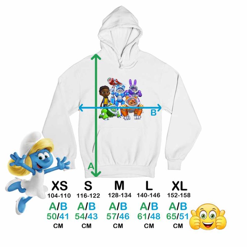 Fashion, accesorii si bijuterii - Copii - Imbracaminte copii - Pulovere si hanorace copii - Hanorac Copii Baieti Robogobo All Team Roboti, alb, marime XL Copii - Infinity.ro