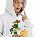 Fashion, accesorii si bijuterii - Copii - Imbracaminte copii - Pulovere si hanorace copii - Hanorac Copii Fete Geronimo Stilton Desene Animate Ziarist, alb, marime M Copii - Infinity.ro