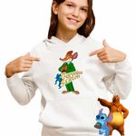 Fashion, accesorii si bijuterii - Copii - Imbracaminte copii - Pulovere si hanorace copii - Hanorac Copii Fete Geronimo Stilton Desene Animate Ziarist, alb, marime M Copii - Infinity.ro
