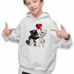 Fashion, accesorii si bijuterii - Copii - Imbracaminte copii - Pulovere si hanorace copii - Hanorac Copii Baieti Talking Tom Angela Love, alb, marime S Copii - Infinity.ro