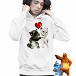 Fashion, accesorii si bijuterii - Copii - Imbracaminte copii - Pulovere si hanorace copii - Hanorac Copii Baieti Talking Tom Angela Love, alb, marime S Copii - Infinity.ro