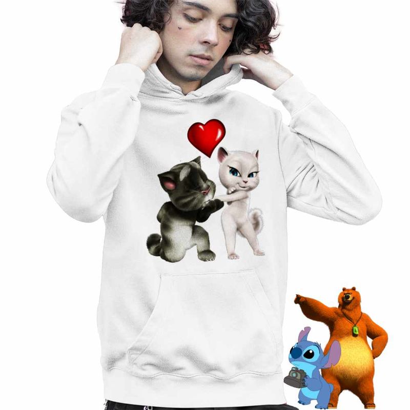 Fashion, accesorii si bijuterii - Copii - Imbracaminte copii - Pulovere si hanorace copii - Hanorac Copii Baieti Talking Tom Angela Love, alb, marime S Copii - Infinity.ro