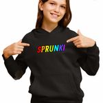 Fashion, accesorii si bijuterii - Copii - Imbracaminte copii - Pulovere si hanorace copii - Hanorac Copii Fete Sprunki Logo Music Gamer, negru, marime S Copii - Infinity.ro