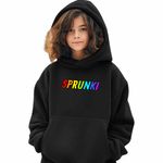 Fashion, accesorii si bijuterii - Copii - Imbracaminte copii - Pulovere si hanorace copii - Hanorac Copii Fete Sprunki Logo Music Gamer, negru, marime S Copii - Infinity.ro