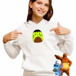 Fashion, accesorii si bijuterii - Copii - Imbracaminte copii - Pulovere si hanorace copii - Hanorac Copii Fete Squishmallows Frankenstein, alb, marime L Copii - Infinity.ro