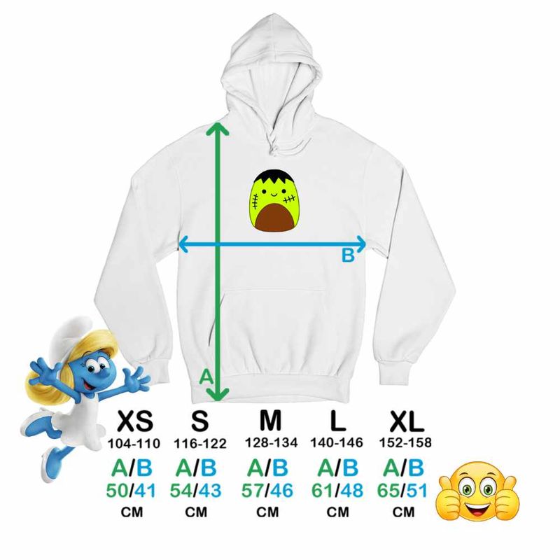 Fashion, accesorii si bijuterii - Copii - Imbracaminte copii - Pulovere si hanorace copii - Hanorac Copii Fete Squishmallows Frankenstein, alb, marime L Copii - Infinity.ro