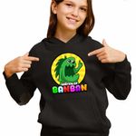 Fashion, accesorii si bijuterii - Copii - Imbracaminte copii - Pulovere si hanorace copii - Hanorac Copii Fete Banban Stinky Joel Dinozaur, negru, marime L Copii - Infinity.ro