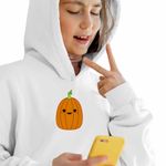 Fashion, accesorii si bijuterii - Copii - Imbracaminte copii - Pulovere si hanorace copii - Hanorac Copii Fete Squishmallows Dovleac Halloween, alb, marime L Copii - Infinity.ro