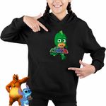 Fashion, accesorii si bijuterii - Copii - Imbracaminte copii - Pulovere si hanorace copii - Hanorac Copii Fete Eroii Pijama Gekko Pjmasks, negru, marime M Copii - Infinity.ro