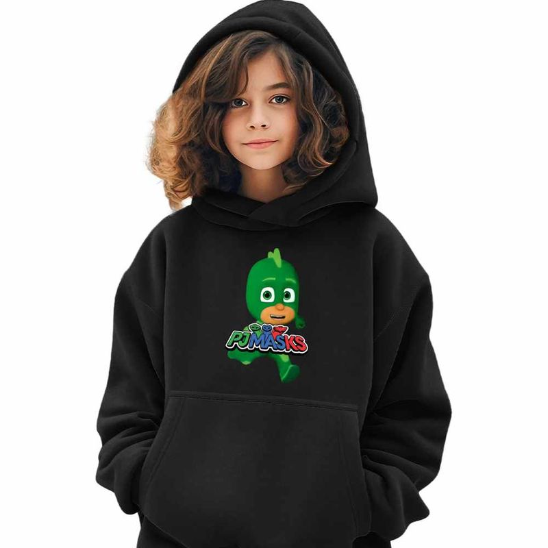 Fashion, accesorii si bijuterii - Copii - Imbracaminte copii - Pulovere si hanorace copii - Hanorac Copii Fete Eroii Pijama Gekko Pjmasks, negru, marime M Copii - Infinity.ro