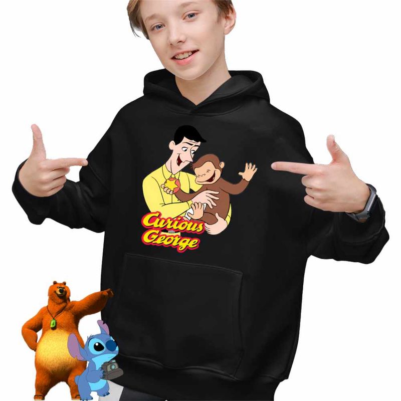 Fashion, accesorii si bijuterii - Copii - Imbracaminte copii - Pulovere si hanorace copii - Hanorac Copii Baieti Curiosul George Teodor Zoo, negru, marime M Copii - Infinity.ro