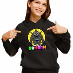 Fashion, accesorii si bijuterii - Copii - Imbracaminte copii - Pulovere si hanorace copii - Hanorac Copii Fete Banban Sharky-Clee Monstru, negru, marime M Copii - Infinity.ro