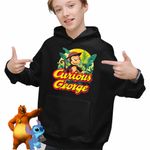 Fashion, accesorii si bijuterii - Copii - Imbracaminte copii - Pulovere si hanorace copii - Hanorac Copii Baieti Curiosul George Jungla Desene Animate, negru, marime S Copii - Infinity.ro