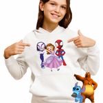 Fashion, accesorii si bijuterii - Copii - Imbracaminte copii - Pulovere si hanorace copii - Hanorac Copii Fete Sofia Intai Paienjenel Fantoma Paianjen, alb, marime L Copii - Infinity.ro