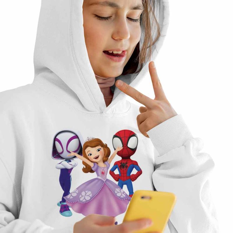 Fashion, accesorii si bijuterii - Copii - Imbracaminte copii - Pulovere si hanorace copii - Hanorac Copii Fete Sofia Intai Paienjenel Fantoma Paianjen, alb, marime L Copii - Infinity.ro
