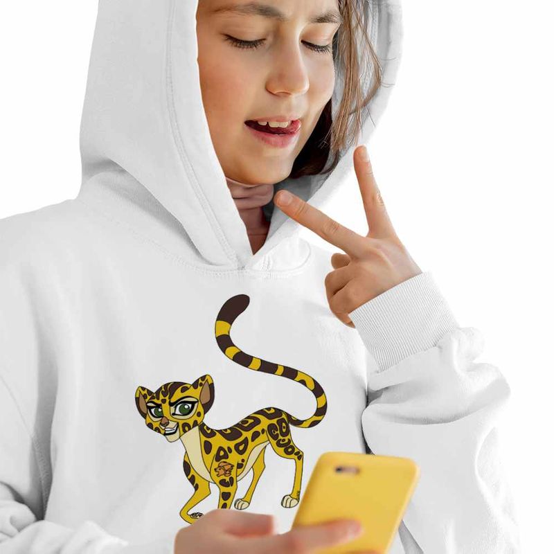 Fashion, accesorii si bijuterii - Copii - Imbracaminte copii - Pulovere si hanorace copii - Hanorac Copii Fete Fuli Garda Felina Lion Guard, alb, marime L Copii - Infinity.ro