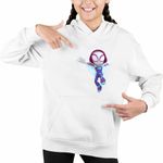 Fashion, accesorii si bijuterii - Copii - Imbracaminte copii - Pulovere si hanorace copii - Hanorac Copii Fete Fantoma Paianjen Ghost Spider, alb, marime S Copii - Infinity.ro