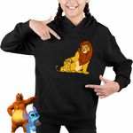 Fashion, accesorii si bijuterii - Copii - Imbracaminte copii - Pulovere si hanorace copii - Hanorac Copii Fete Mufasa Simba Regele Leu Lion King, negru, marime S Copii - Infinity.ro