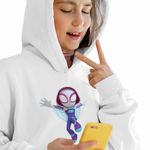 Fashion, accesorii si bijuterii - Copii - Imbracaminte copii - Pulovere si hanorace copii - Hanorac Copii Fete Fantoma Paianjen Ghost Spider, alb, marime S Copii - Infinity.ro
