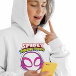 Fashion, accesorii si bijuterii - Copii - Imbracaminte copii - Pulovere si hanorace copii - Hanorac Copii Fete Fantoma Paianjen Spidey, alb, marime L Copii - Infinity.ro