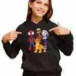 Fashion, accesorii si bijuterii - Copii - Imbracaminte copii - Pulovere si hanorace copii - Hanorac Copii Fete Tung Sahur Garda Felina Paienjenel TikTok, negru, marime S Copii - Infinity.ro