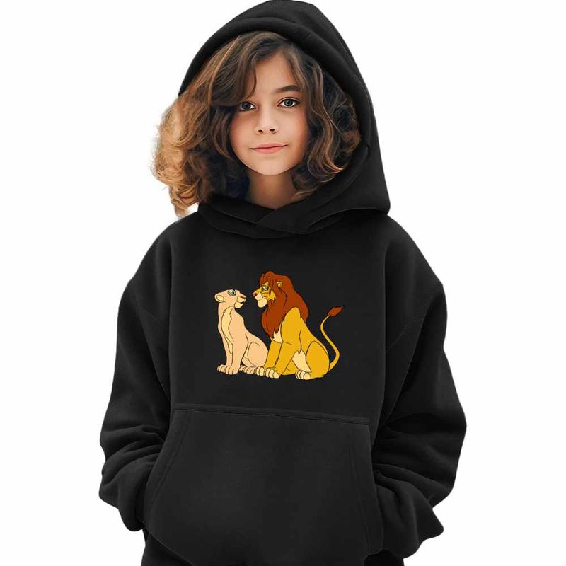 Fashion, accesorii si bijuterii - Copii - Imbracaminte copii - Pulovere si hanorace copii - Hanorac Copii Fete Mufasa Sarabi Lion King, negru, marime L Copii - Infinity.ro