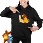 Fashion, accesorii si bijuterii - Copii - Imbracaminte copii - Pulovere si hanorace copii - Hanorac Copii Fete Mufasa Sarabi Lion King, negru, marime L Copii - Infinity.ro