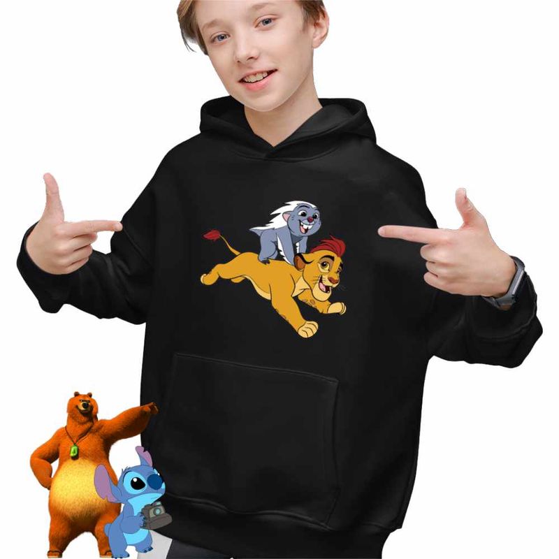 Fashion, accesorii si bijuterii - Copii - Imbracaminte copii - Pulovere si hanorace copii - Hanorac Copii Baieti Kion Bunga Garda Felina, negru, marime L Copii - Infinity.ro