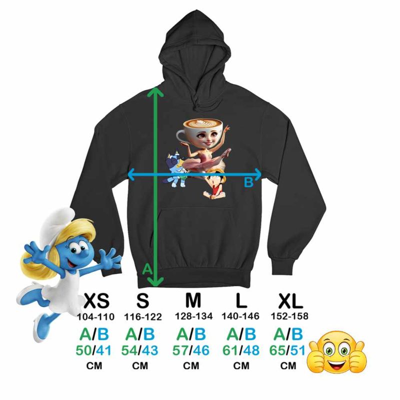 Fashion, accesorii si bijuterii - Copii - Imbracaminte copii - Pulovere si hanorace copii - Hanorac Copii Baieti Bluey Balerina Capucina One Piece, negru, marime M Copii - Infinity.ro