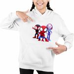 Fashion, accesorii si bijuterii - Copii - Imbracaminte copii - Pulovere si hanorace copii - Hanorac Copii Fete Paienjenelul Marvel All Team, alb, marime S Copii - Infinity.ro