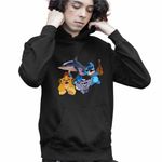 Fashion, accesorii si bijuterii - Copii - Imbracaminte copii - Pulovere si hanorace copii - Hanorac Copii Baieti Tralalero Tralala Garda Felina Stitch Meme, negru, marime L Copii - Infinity.ro