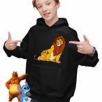 Fashion, accesorii si bijuterii - Copii - Imbracaminte copii - Pulovere si hanorace copii - Hanorac Copii Baieti Mufasa Simba Regele Leu Lion King, negru, marime S Copii - Infinity.ro