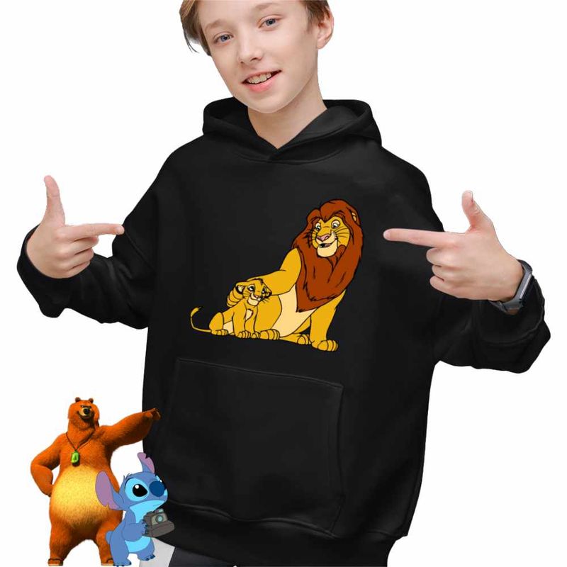 Fashion, accesorii si bijuterii - Copii - Imbracaminte copii - Pulovere si hanorace copii - Hanorac Copii Baieti Mufasa Simba Regele Leu Lion King, negru, marime S Copii - Infinity.ro
