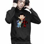 Fashion, accesorii si bijuterii - Copii - Imbracaminte copii - Pulovere si hanorace copii - Hanorac Copii Baieti Mr Bean Bluey Tiktok, negru, marime M Copii - Infinity.ro