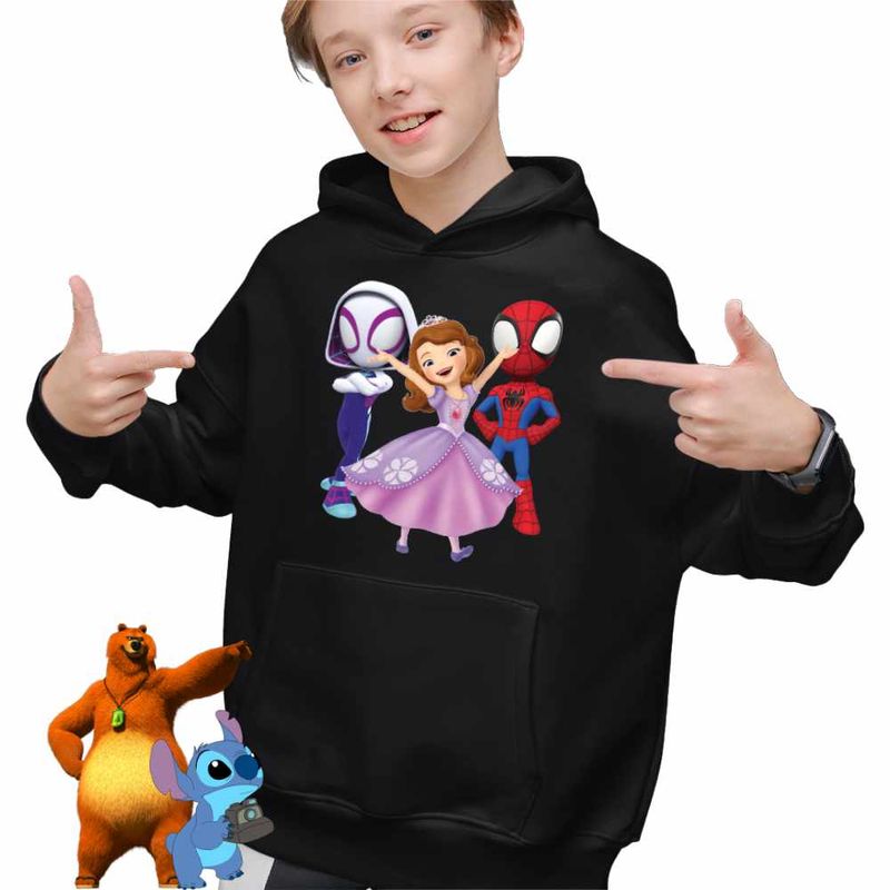 Fashion, accesorii si bijuterii - Copii - Imbracaminte copii - Pulovere si hanorace copii - Hanorac Copii Baieti Sofia Intai Paienjenel Fantoma Paianjen, negru, marime M Copii - Infinity.ro